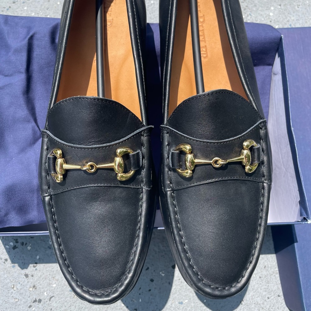 Jay Butler Black Cow Millbank SIZE 13 Gold Bit Loafers